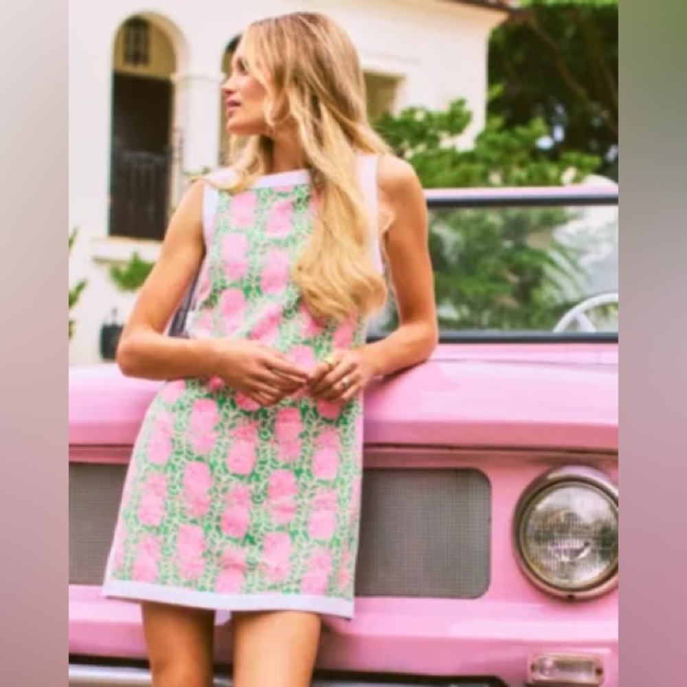 Lilly Pulitzer Eleanora Shift Romper - Fauna Green Party Like A Pineapple size 0